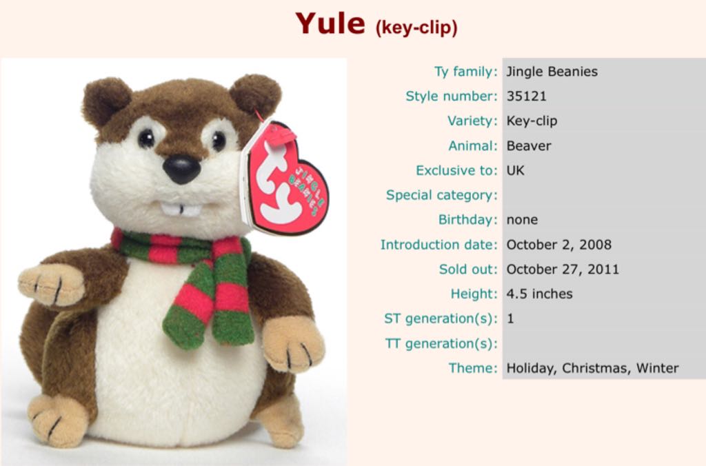 Yule The Beaver (Jingle)  (China) plush collectible [Barcode 008421351213] - Main Image 2