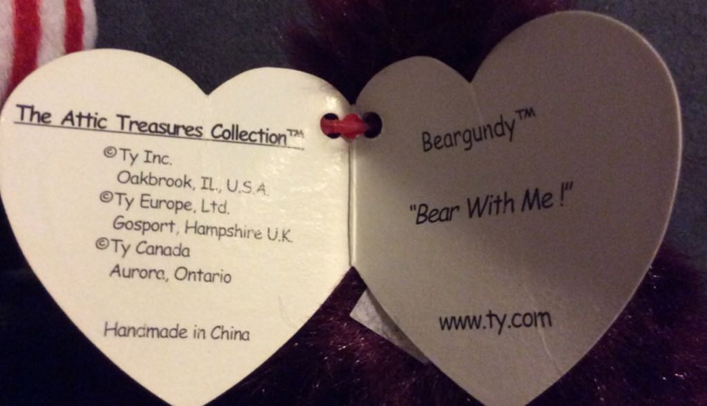 Ty Attic Treasures - Beargundy  plush collectible - Main Image 2