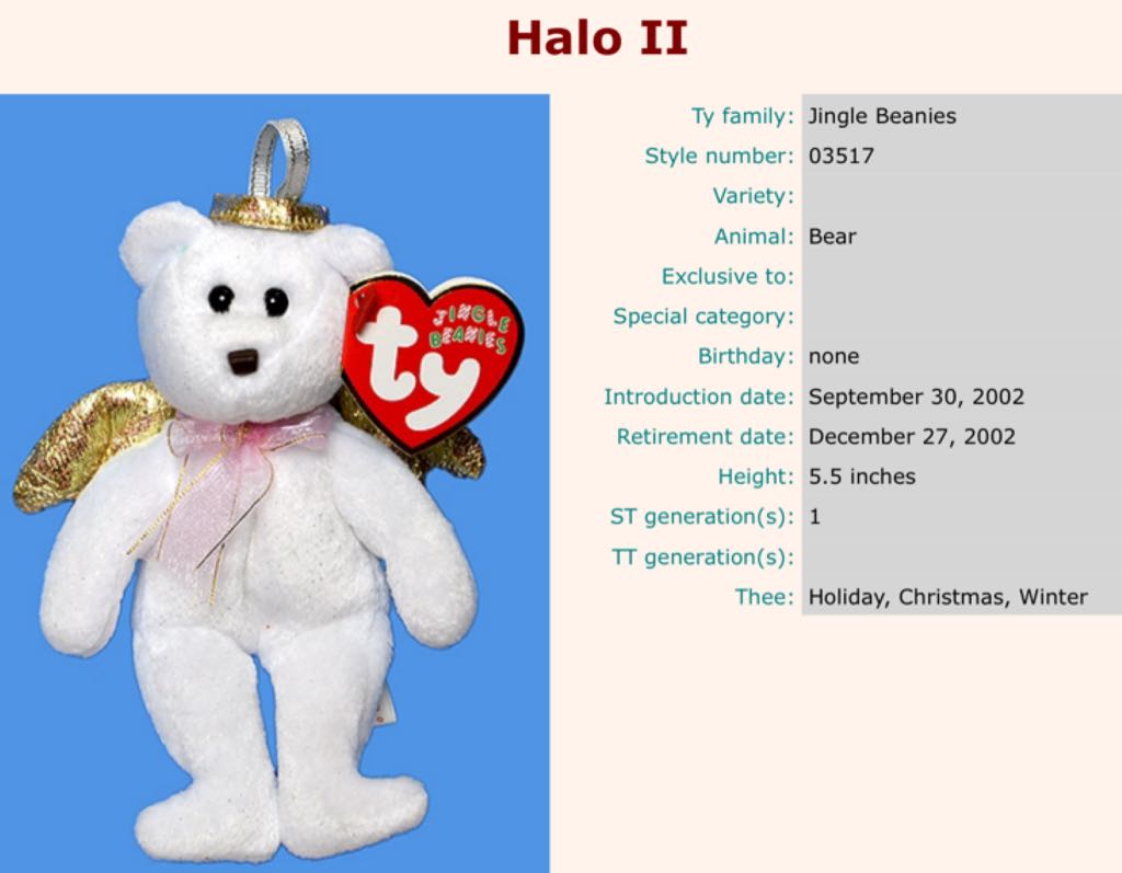 Jingle Beanies - Halo II The Bear  plush collectible - Main Image 2