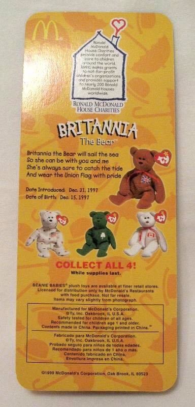 Britannia The Bear (Teenie Beanie)  plush collectible - Main Image 2