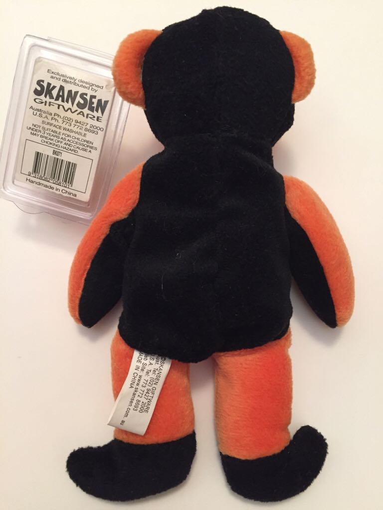 Jaffa The Orange & Black Bear  (Australia) plush collectible - Main Image 2
