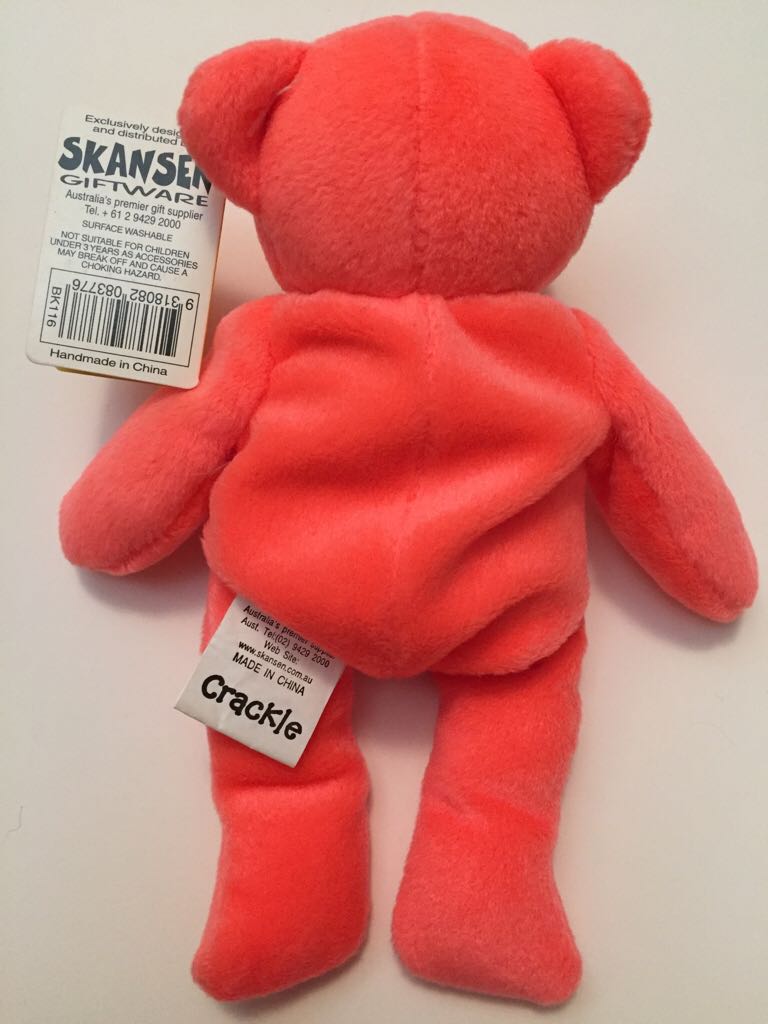 Crackle The Fluoro Red Bear 2  (Australia) plush collectible - Main Image 2