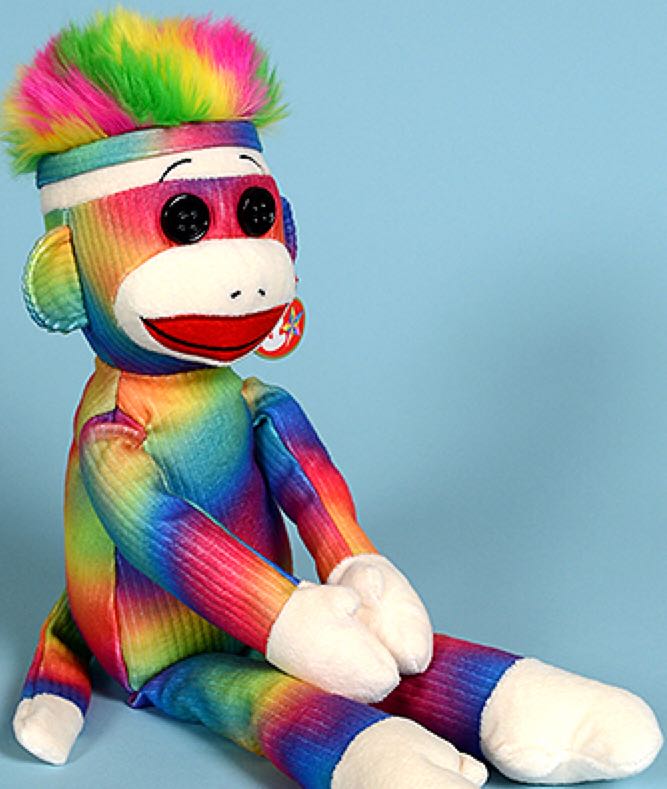 Clip Rainbow Sock Monkey 2011  plush collectible - Main Image 2