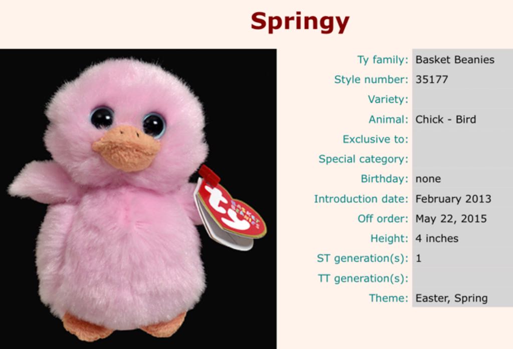 Basket Beanie Springy  plush collectible - Main Image 2