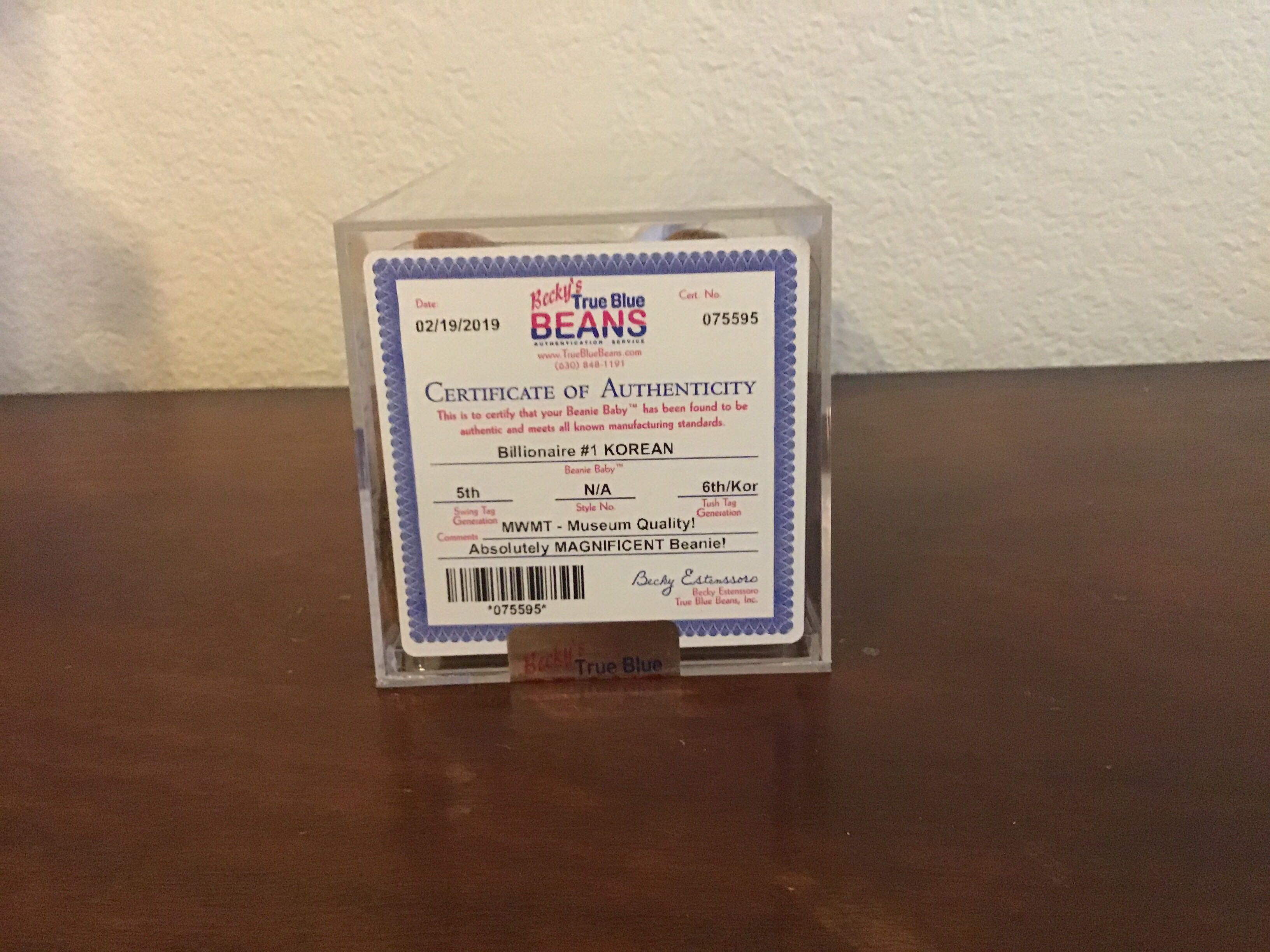 Billionaire The Bear #1 Korean  (United States) plush collectible [Barcode 356858742] - Main Image 3