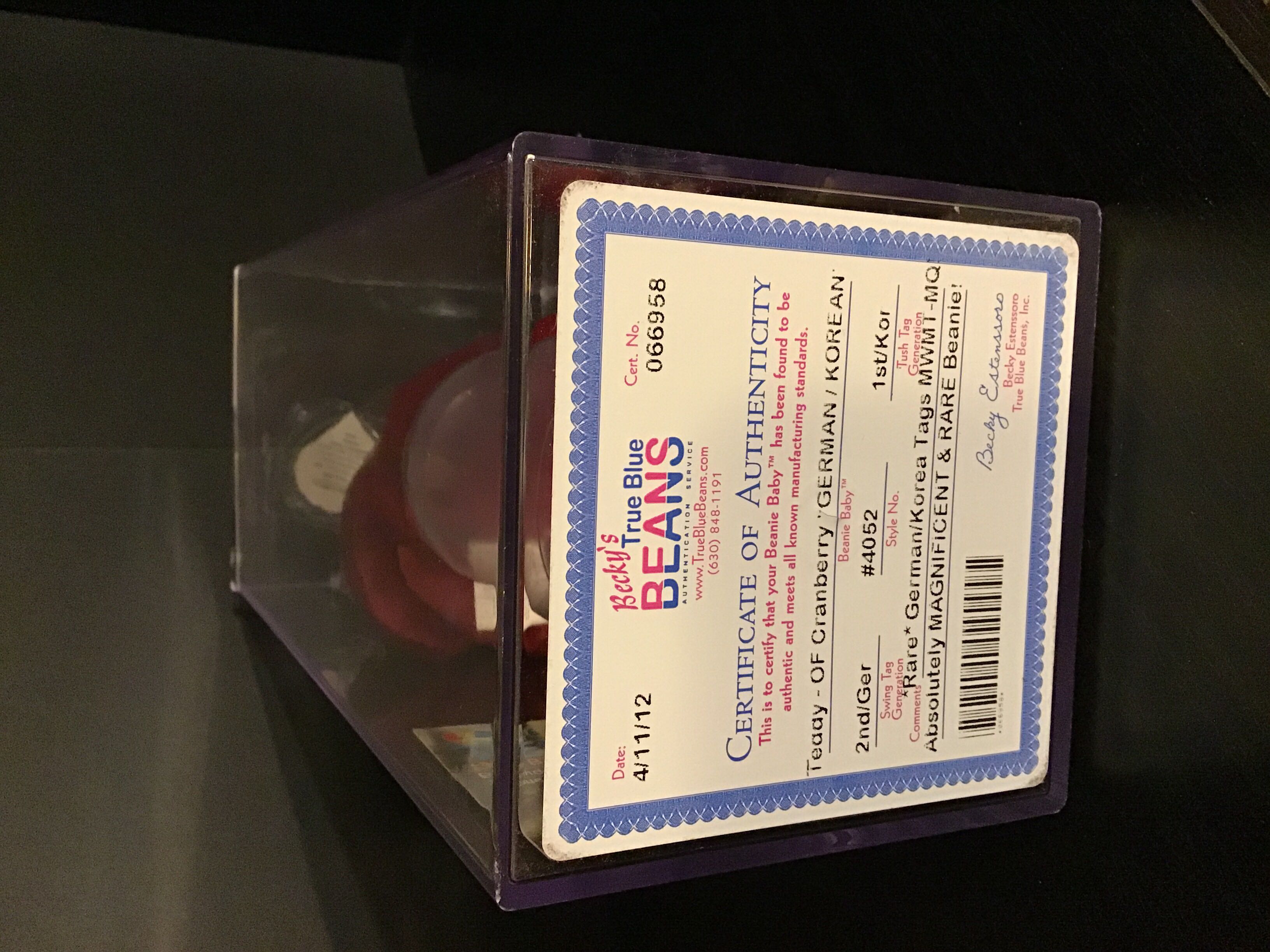 Teddy The Cranberry Bear, Old Face  (United States) plush collectible - Main Image 4