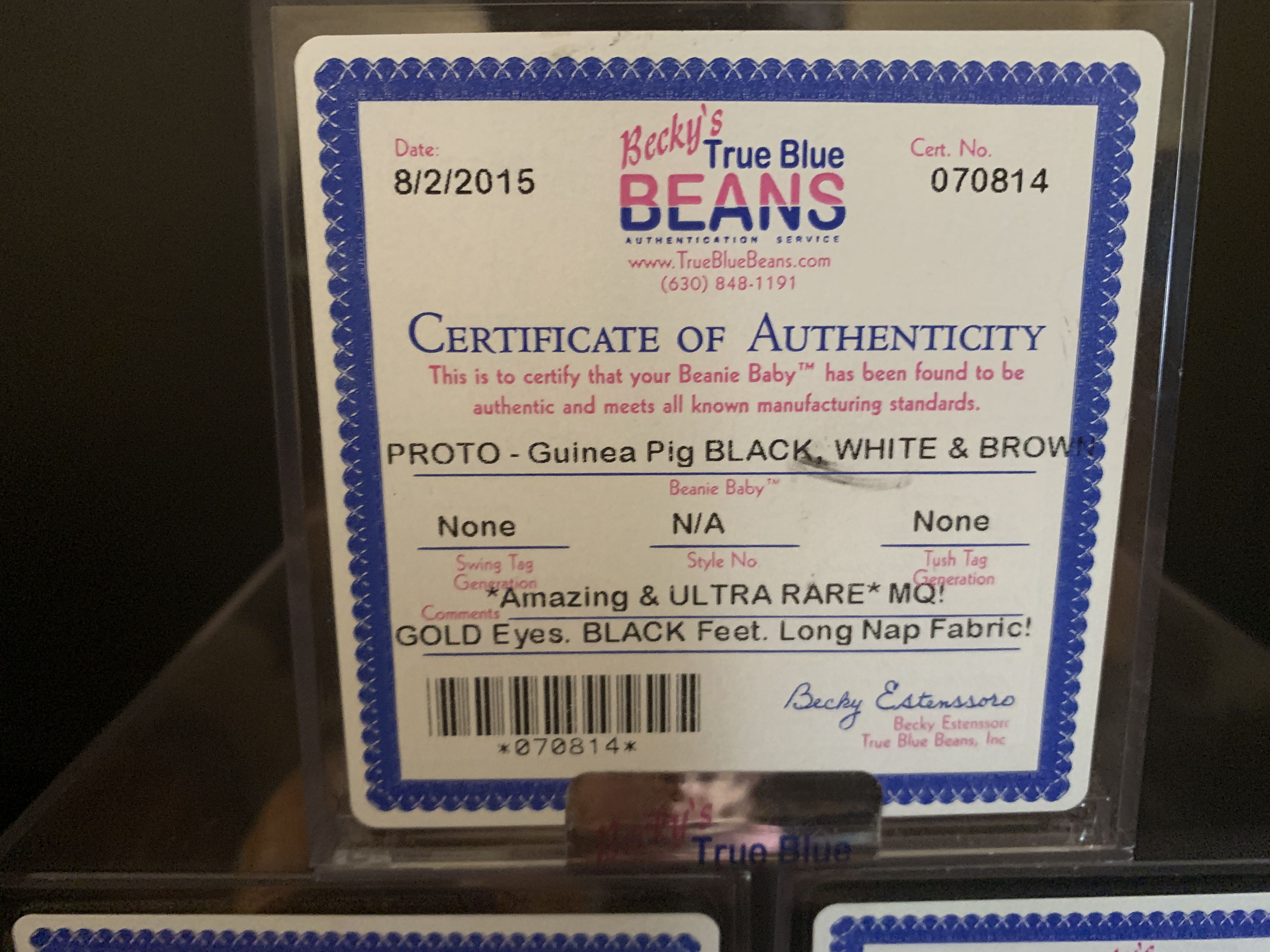 Prototype Guinea Pig White beige brown and tan  (United States) plush collectible - Main Image 2