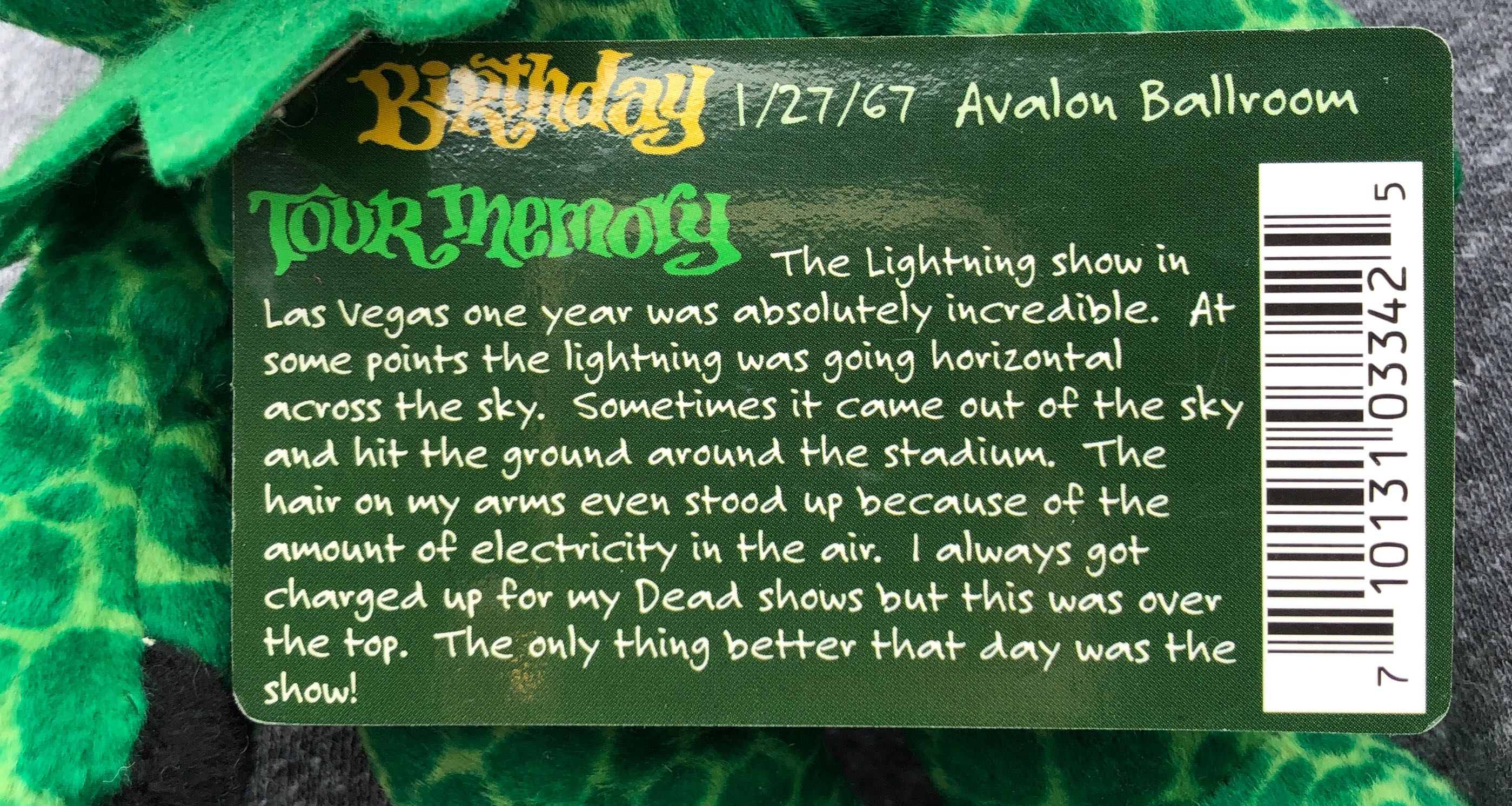 Alligator (1/27/67) - Avalon Ballroom  plush collectible [Barcode 710131033425] - Main Image 3