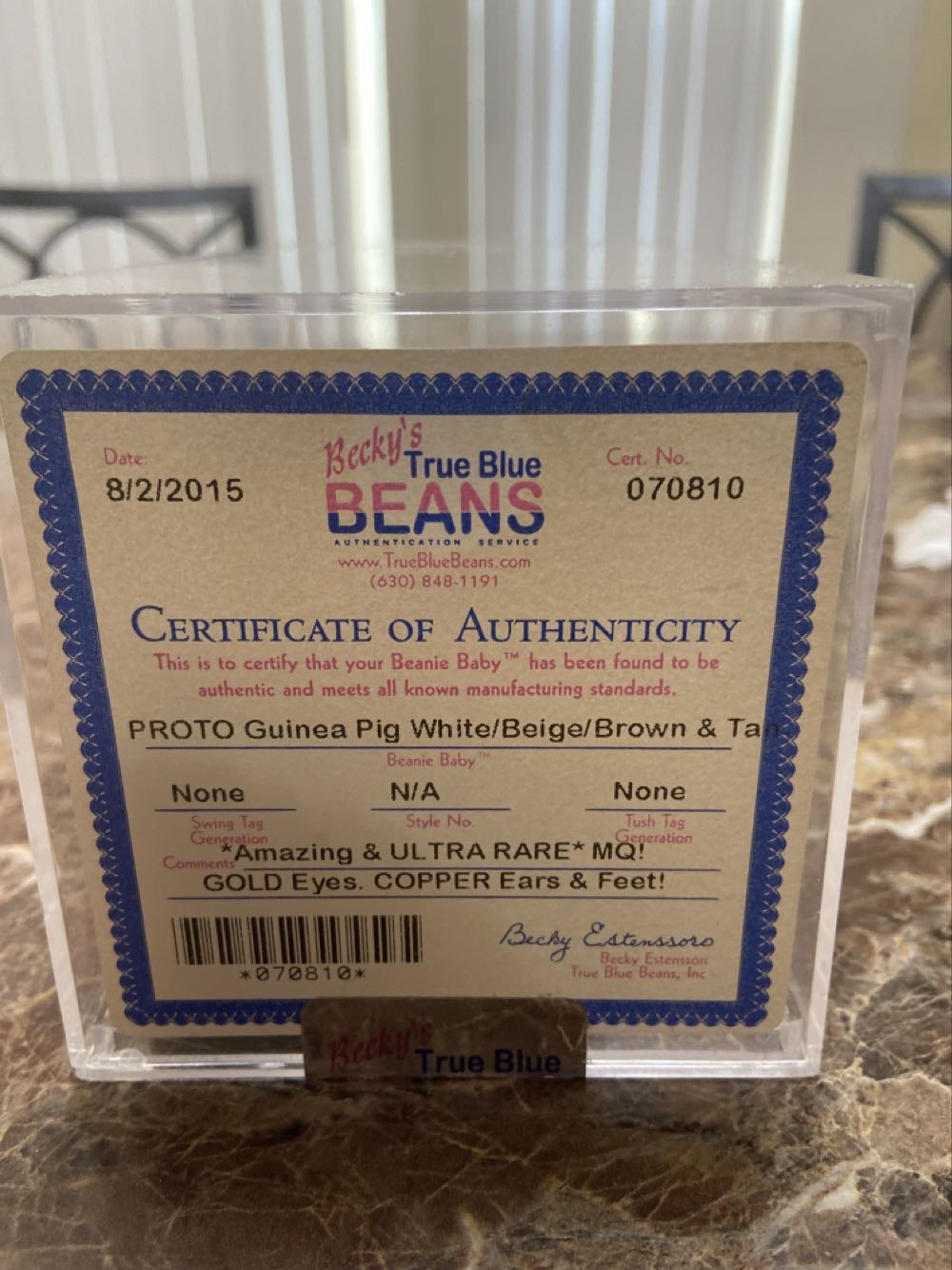 Guinea pig white, beige, brown, Tan Prototype  (United States) plush collectible - Main Image 3