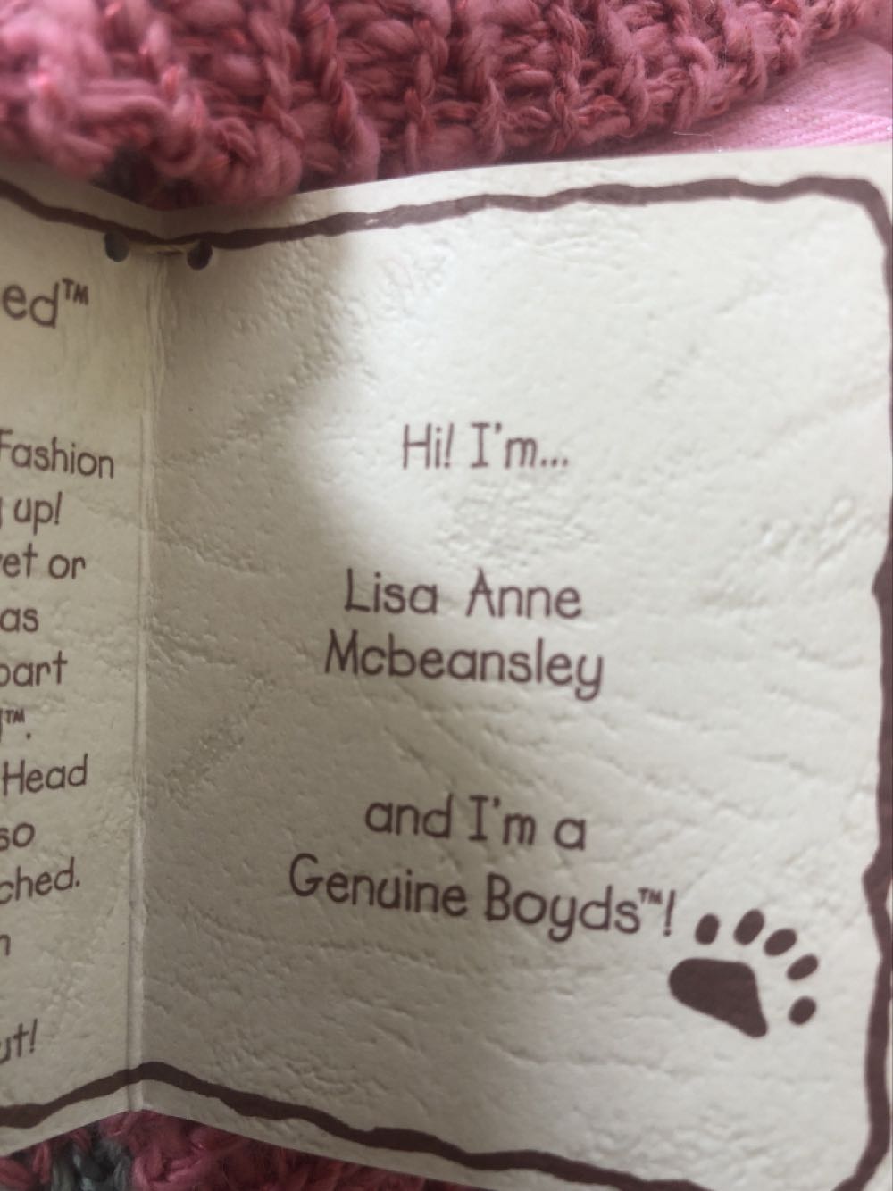 Lisa Anne McBeansley  plush collectible - Main Image 3