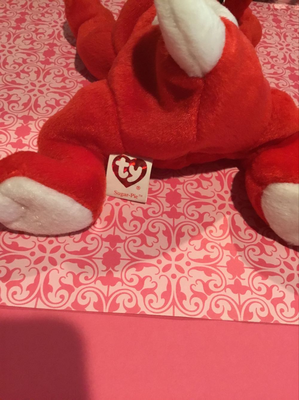 Sugar-Pie The Dog 🐶 (Red With White). L  plush collectible [Barcode 008421401598] - Main Image 3