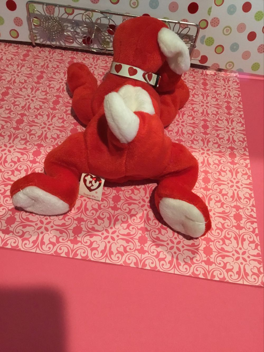 Sugar-Pie The Dog 🐶 (Red With White). L  plush collectible [Barcode 008421401598] - Main Image 4