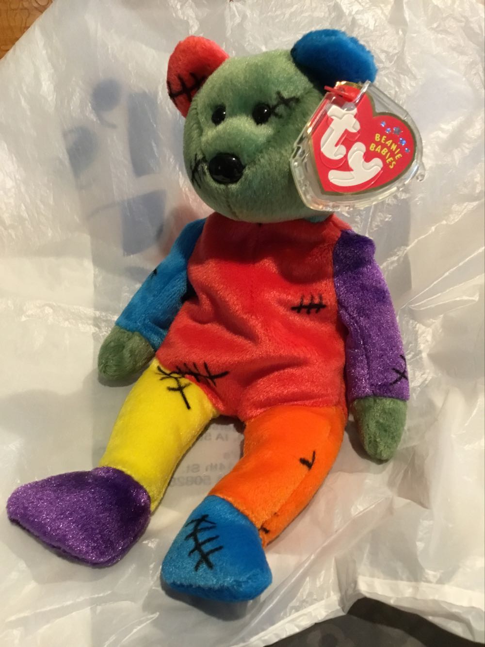 Frankenteddy The Halloween Bear (Purple and Blue Feet)  plush collectible [Barcode 008421045624] - Main Image 2