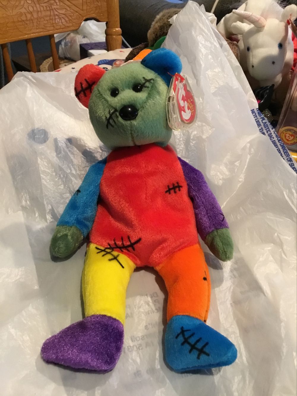 Frankenteddy The Halloween Bear (Purple and Blue Feet)  plush collectible [Barcode 008421045624] - Main Image 4