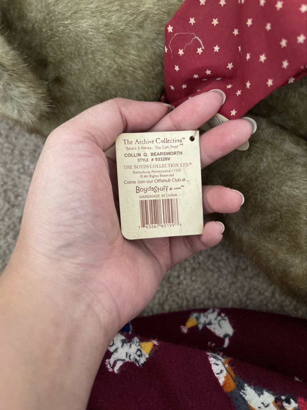 Collin Q. Bearsworth  plush collectible - Main Image 2