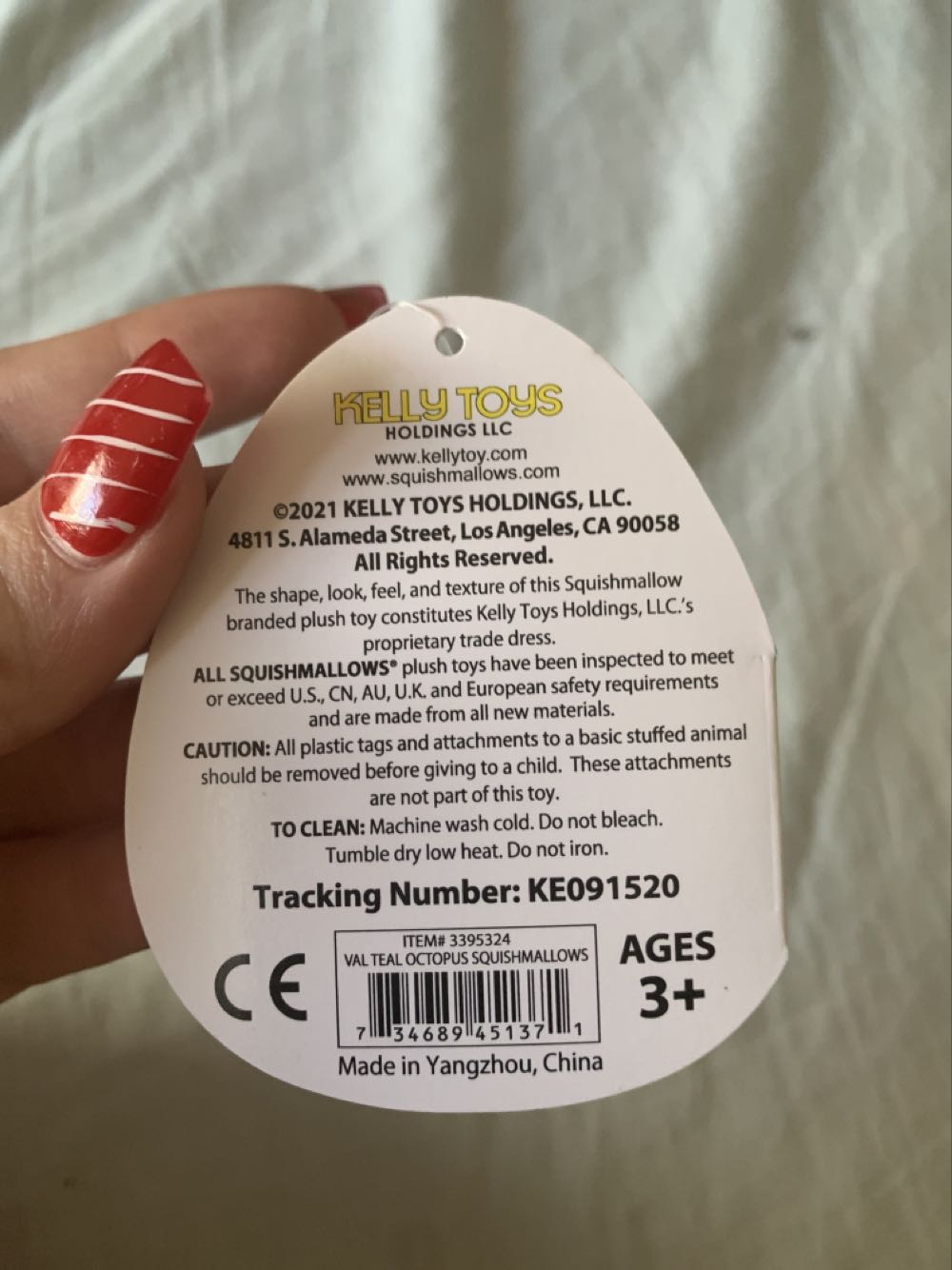 Valentines Octopus Zoeby 5”  plush collectible [Barcode 734689451371] - Main Image 4