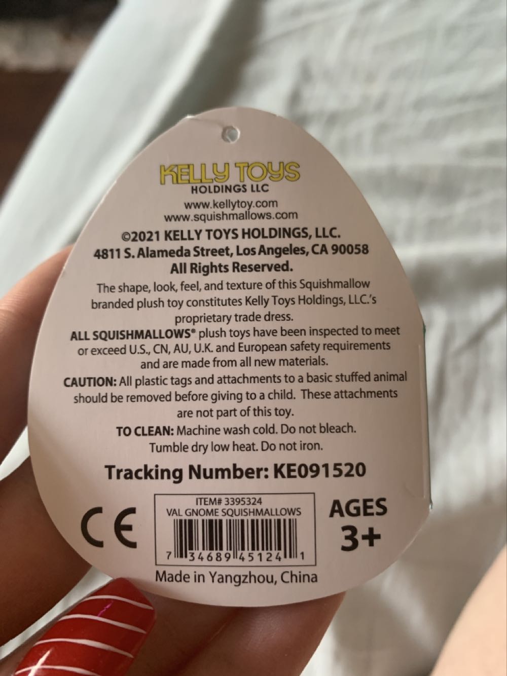 Valentines Gnome Gianni 5”  plush collectible [Barcode 734689451241] - Main Image 4