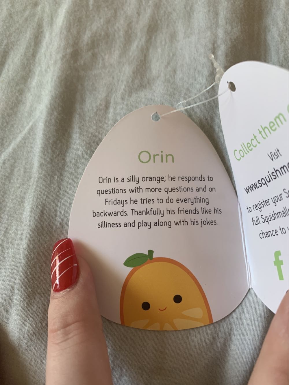 Orin The Orange 8” No Tags  plush collectible [Barcode 734689820238] - Main Image 3