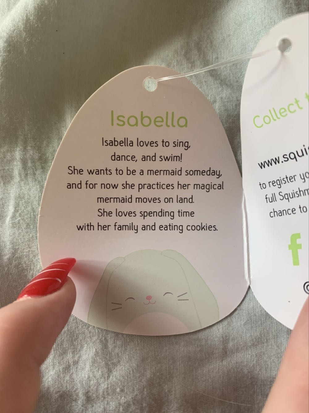 Isabella The Bunny Clip On 3.5”  plush collectible [Barcode 734689975174] - Main Image 3