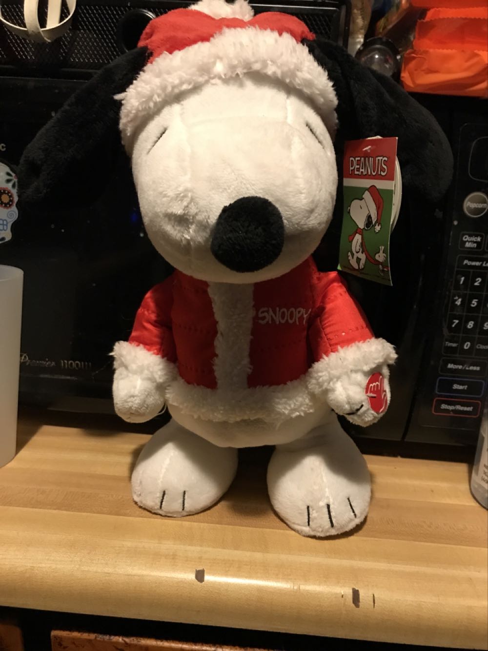 Peanuts 13” Snoopy Santa Claus Animated Plush Toy ...  plush collectible [Barcode 047475951604] - Main Image 2