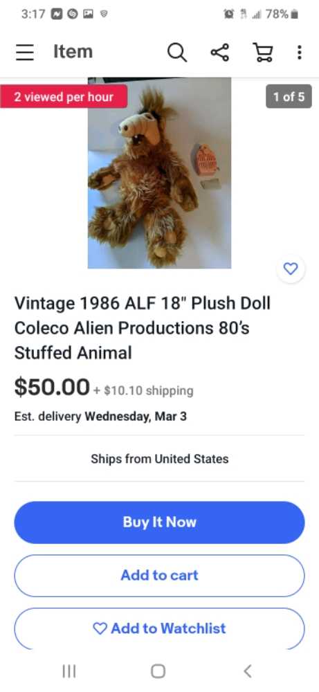 alf  plush collectible - Main Image 2