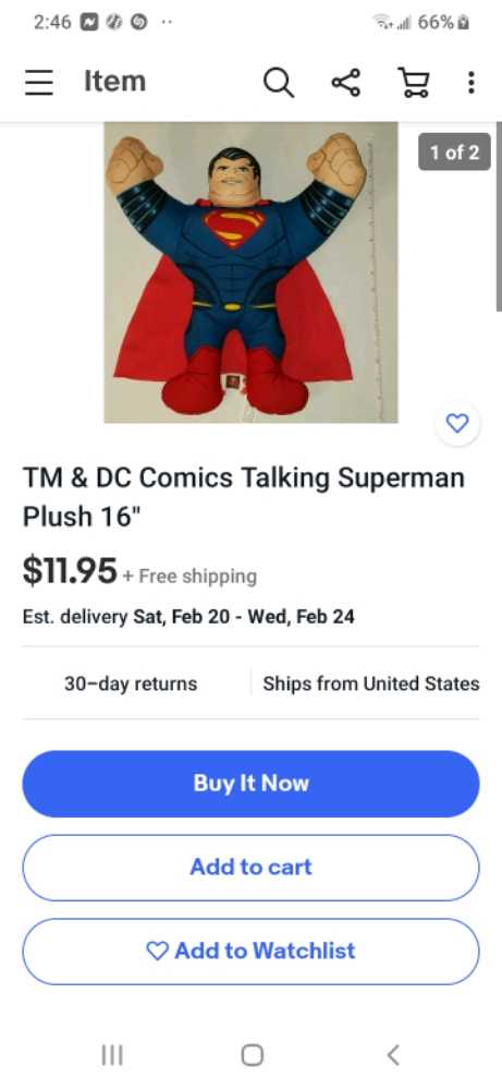 superman   plush collectible - Main Image 2