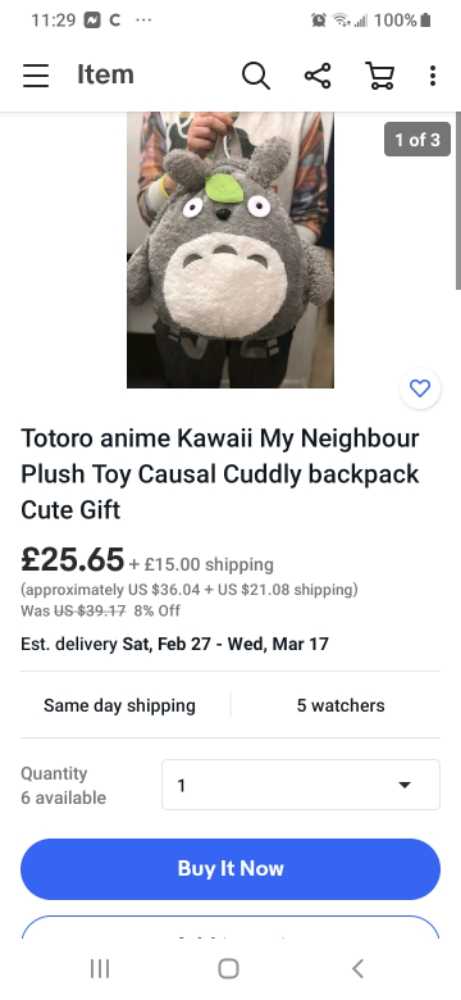 totoro back pack Plush   plush collectible - Main Image 2