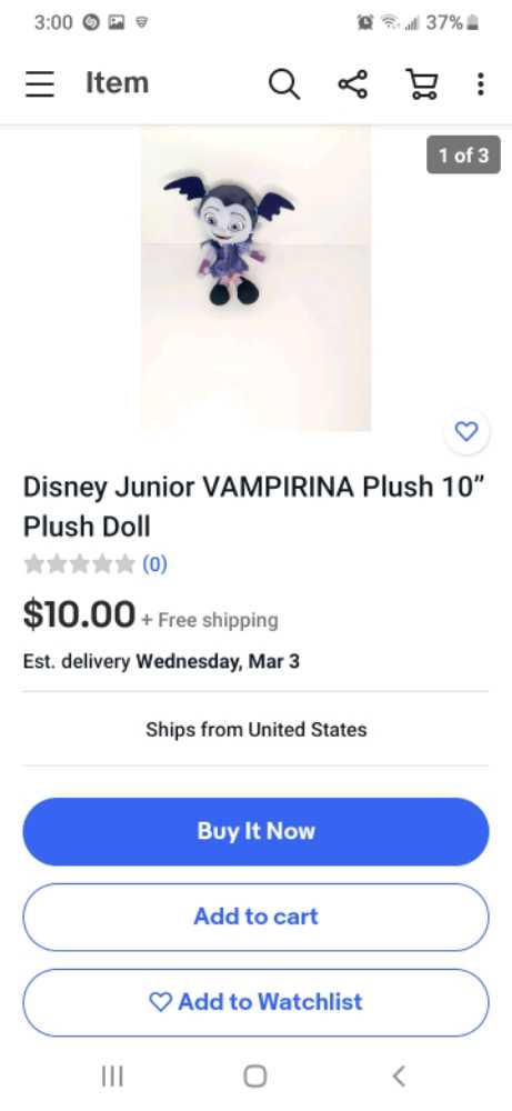 vampirna 10”  plush collectible - Main Image 2