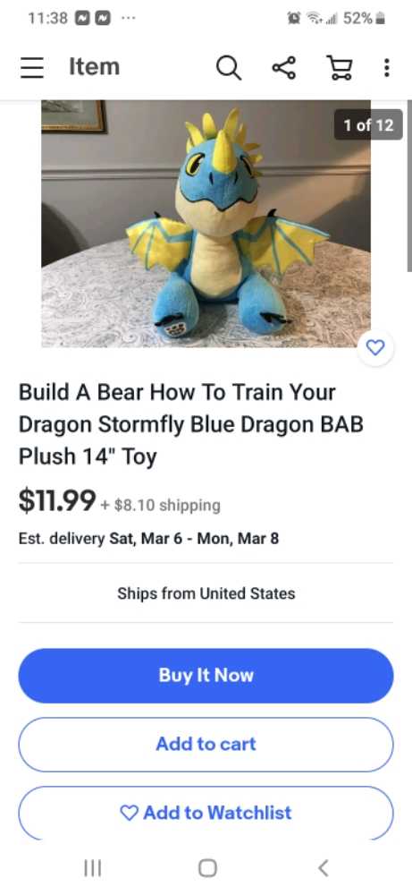 build a Bear How to Train Your Dragon   plush collectible - Main Image 2