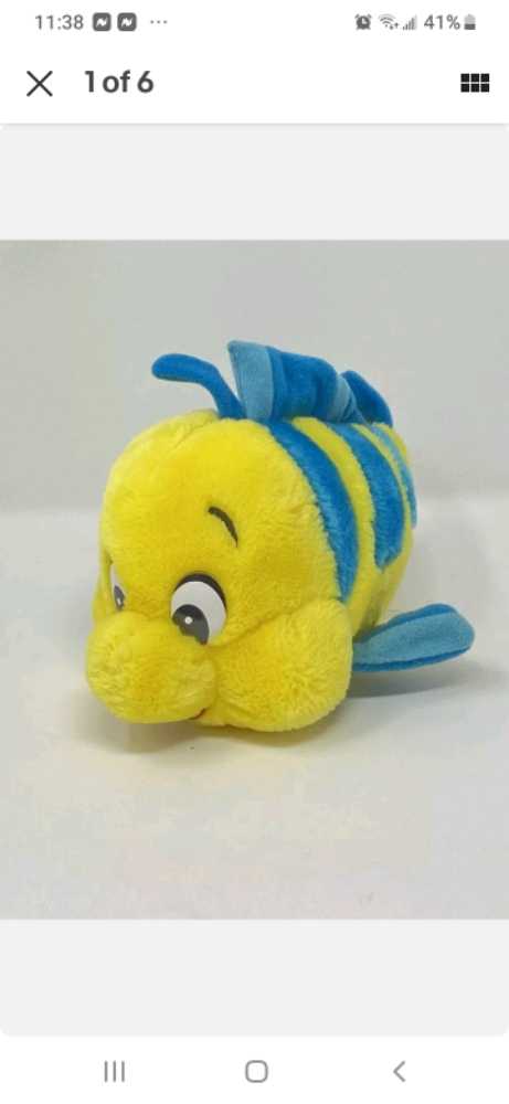 Disney little mermaid flounder   plush collectible - Main Image 1