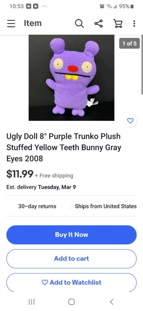 ugly doll   plush collectible - Main Image 2