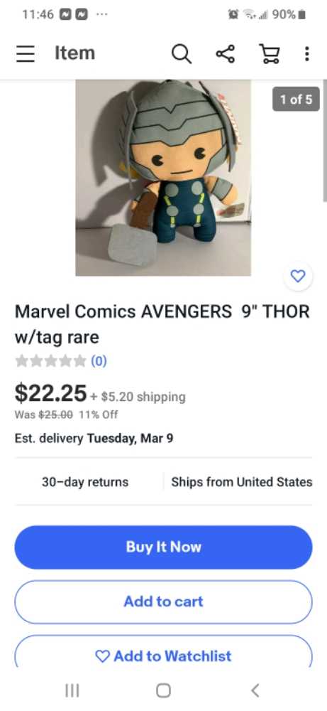 marvel’s avengers thor  plush collectible - Main Image 2