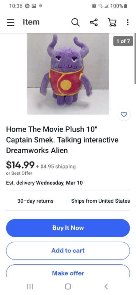DreamWorks Captain Smek  plush collectible - Main Image 2