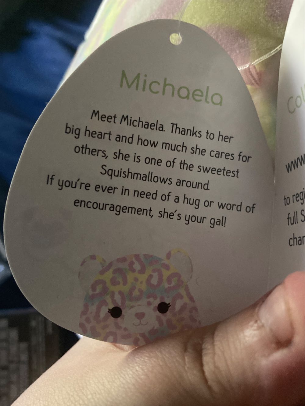 Micheala 8” Squishmallow  plush collectible [Barcode 734689244256] - Main Image 2