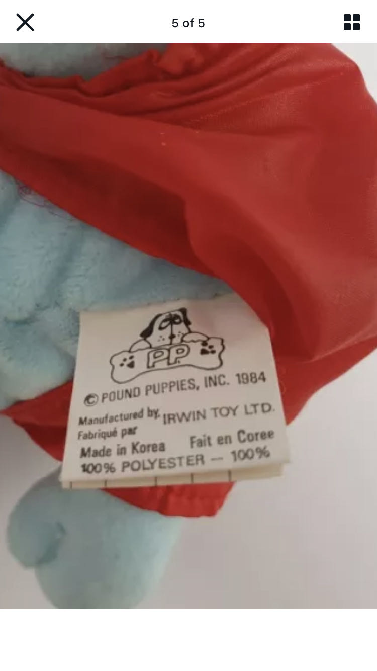 Irwin 1984 Blue Newborn  (Canada) plush collectible - Main Image 2