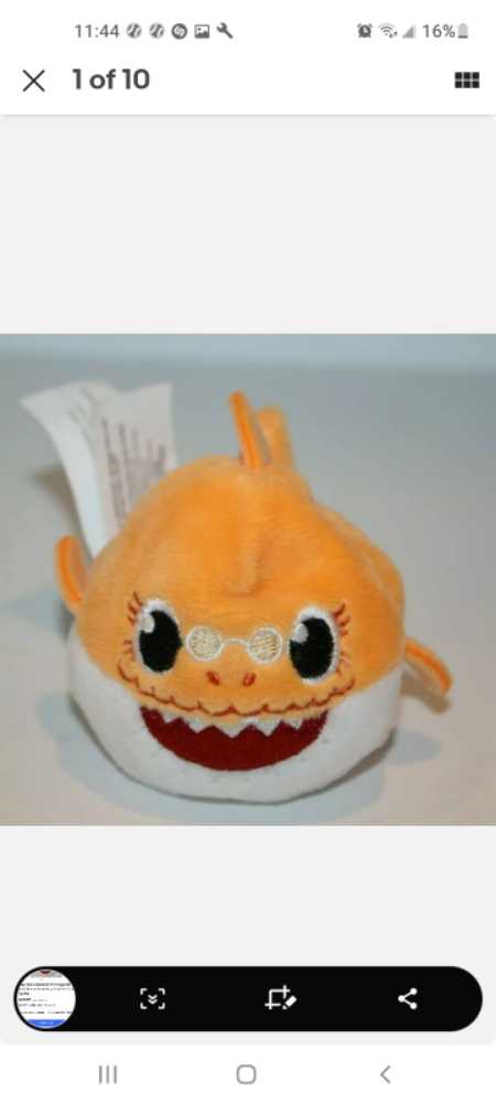 baby shark orange grandma   plush collectible - Main Image 1