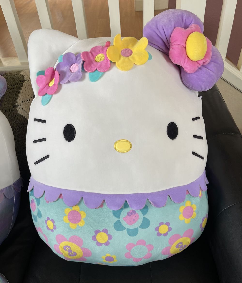 Floral Hello Kitty 20”  plush collectible [Barcode 734689408498] - Main Image 2