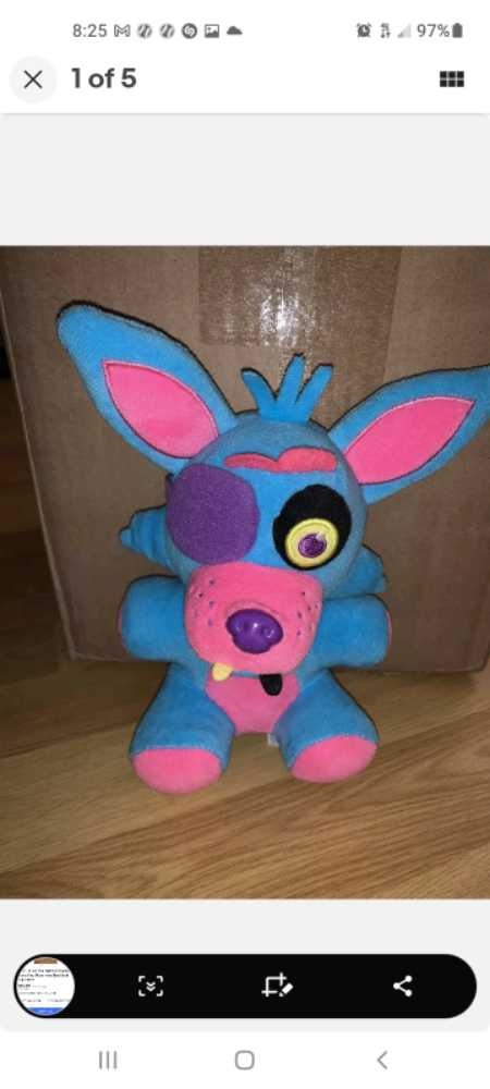 five nights at freddy’s neon blue foxy  plush collectible - Main Image 1