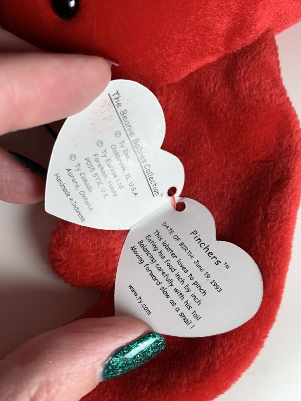 Pinchers The Lobster.   🦞 L  (United States) plush collectible [Barcode 008421040261] - Main Image 2