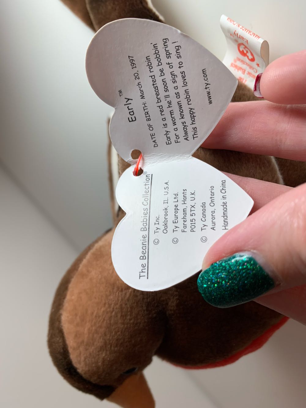 Early the Robin  (United States) plush collectible [Barcode 008421041909] - Main Image 2