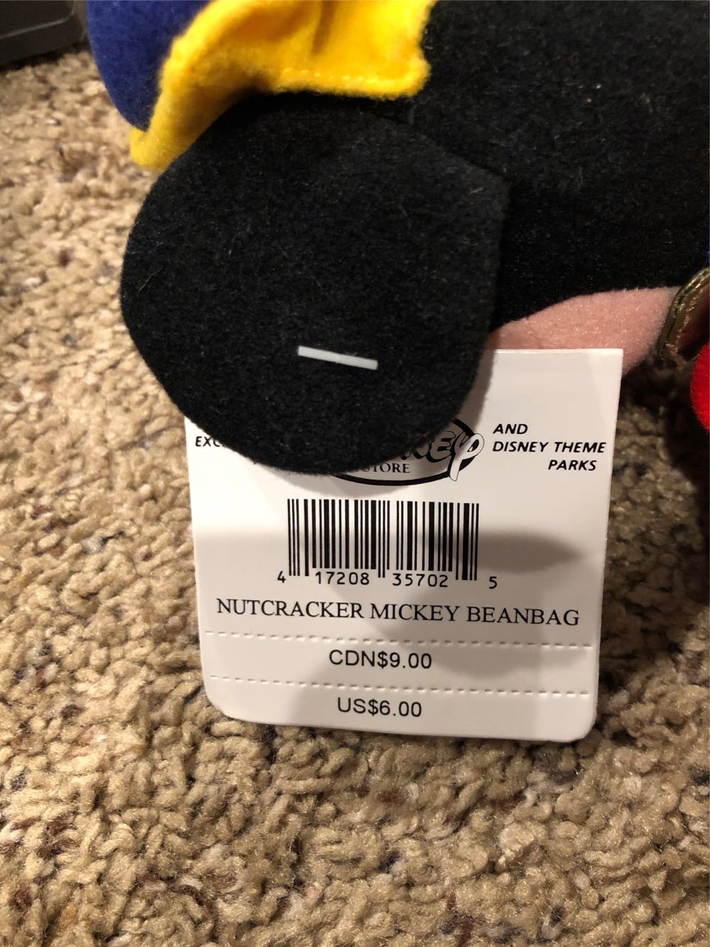 Disney Nutcracker Mickey Mouse Bean Bag  plush collectible [Barcode 417208357025] - Main Image 2