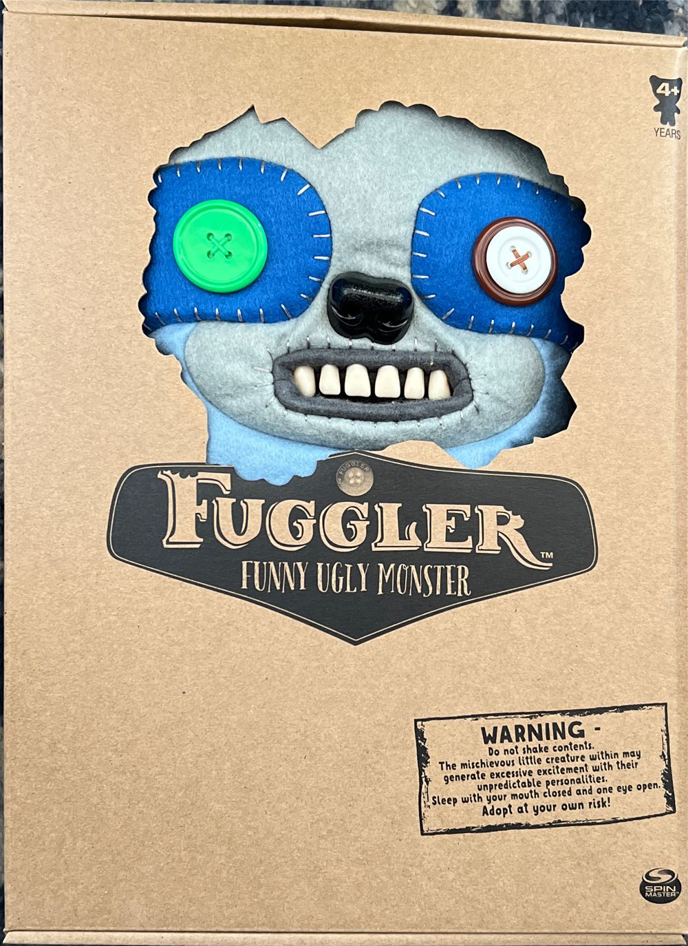 Fuggler Funny Ugly Monster Sickening Sloth Light Blue Felt 12” Large  plush collectible [Barcode 778988161371] - Main Image 2