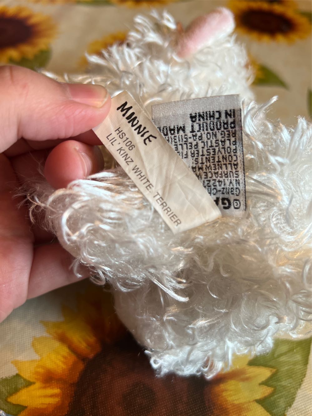 Webkinz Lil’ Kinz White Terrier  plush collectible - Main Image 2