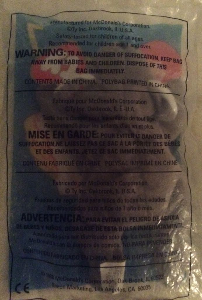 Ty Mel McDonald’s Teenie Beanies #7  plush collectible - Main Image 2