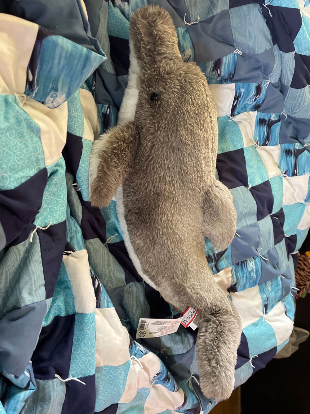 Doris 22” Dlux Dolphin Douglas Cuddle Toy Plush Stuffed Animal Fish Gray Aquatic  plush collectible [Barcode 767548154205] - Main Image 2