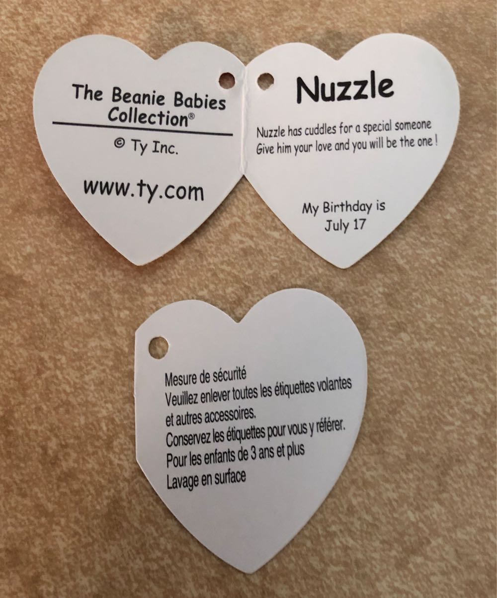 Ty Beanie Babies Nuzzle Puppy  plush collectible - Main Image 3