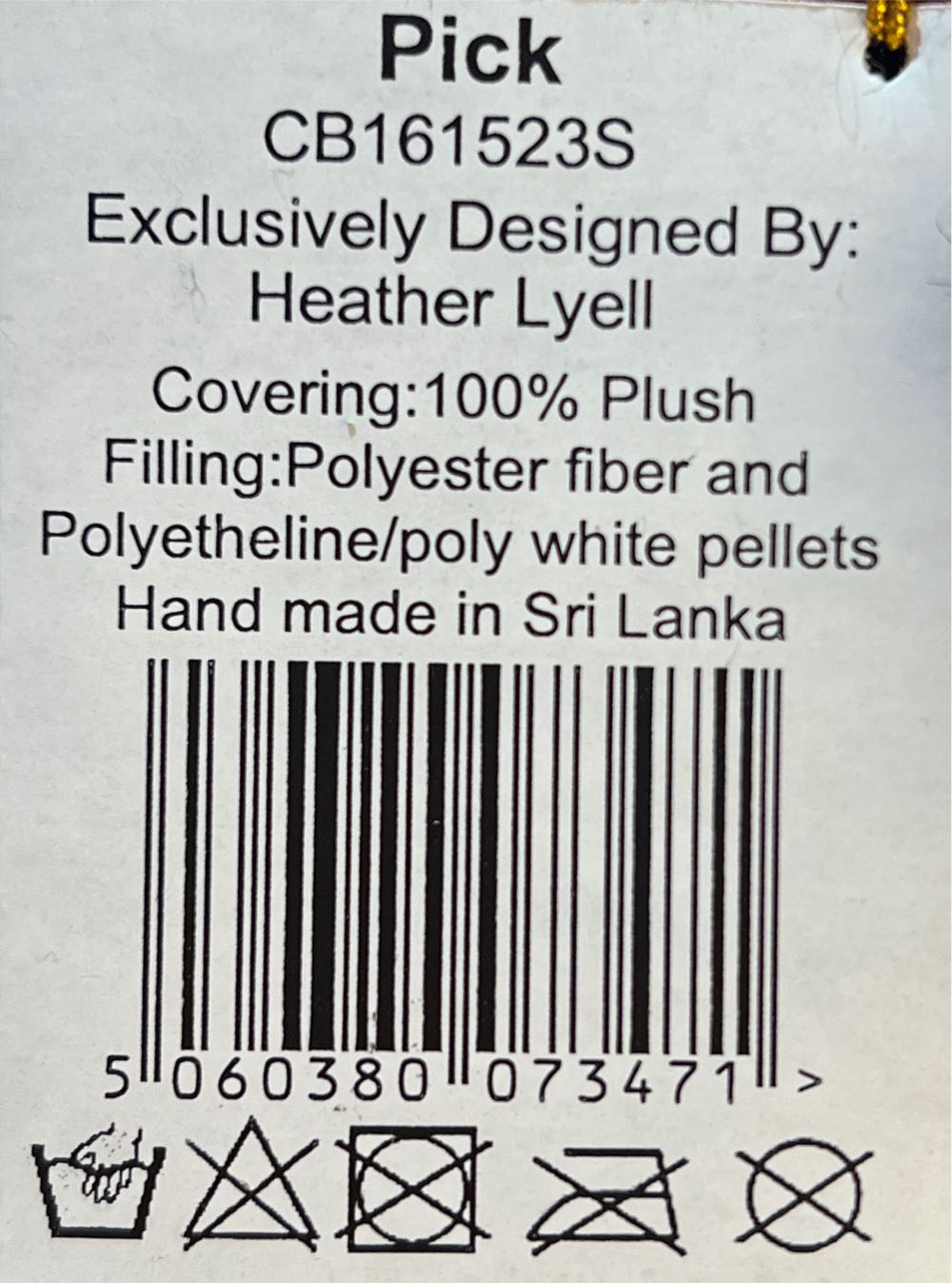 Pick (Charlie Bear: Plush Collection)  (United Kingdom) plush collectible [Barcode 5060380073471] - Main Image 2