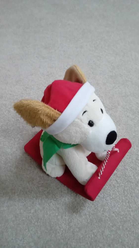 Hallmark White Puppy On Sled  plush collectible - Main Image 1