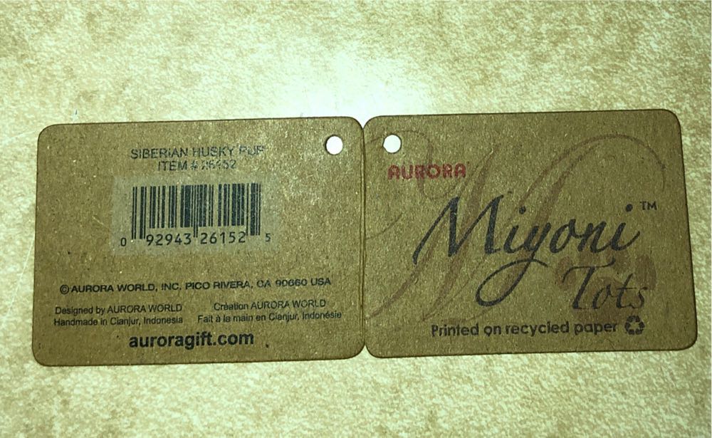 Aurora World 10” Siberian Husky Pup  (United States) plush collectible [Barcode 092943261525] - Main Image 2