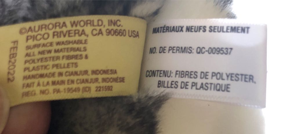 Aurora World 10” Siberian Husky Pup  (United States) plush collectible [Barcode 092943261525] - Main Image 3